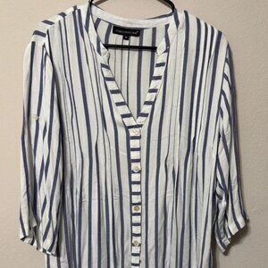 Club Z Collection Women's Blouse Tunic Long Shirt Stripes Size M
